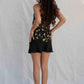 Satin Mini Skirt in Ink