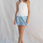 Satin Mini Skirt in Opal