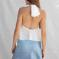 Satin Mini Skirt in Opal